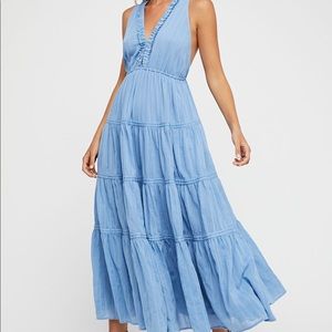 printed birdie maxi dress